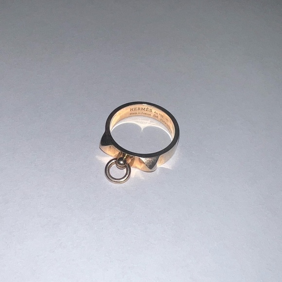 Hermes Rose Gold Collier De Chain ring Size 54 - Picture 6 of 9